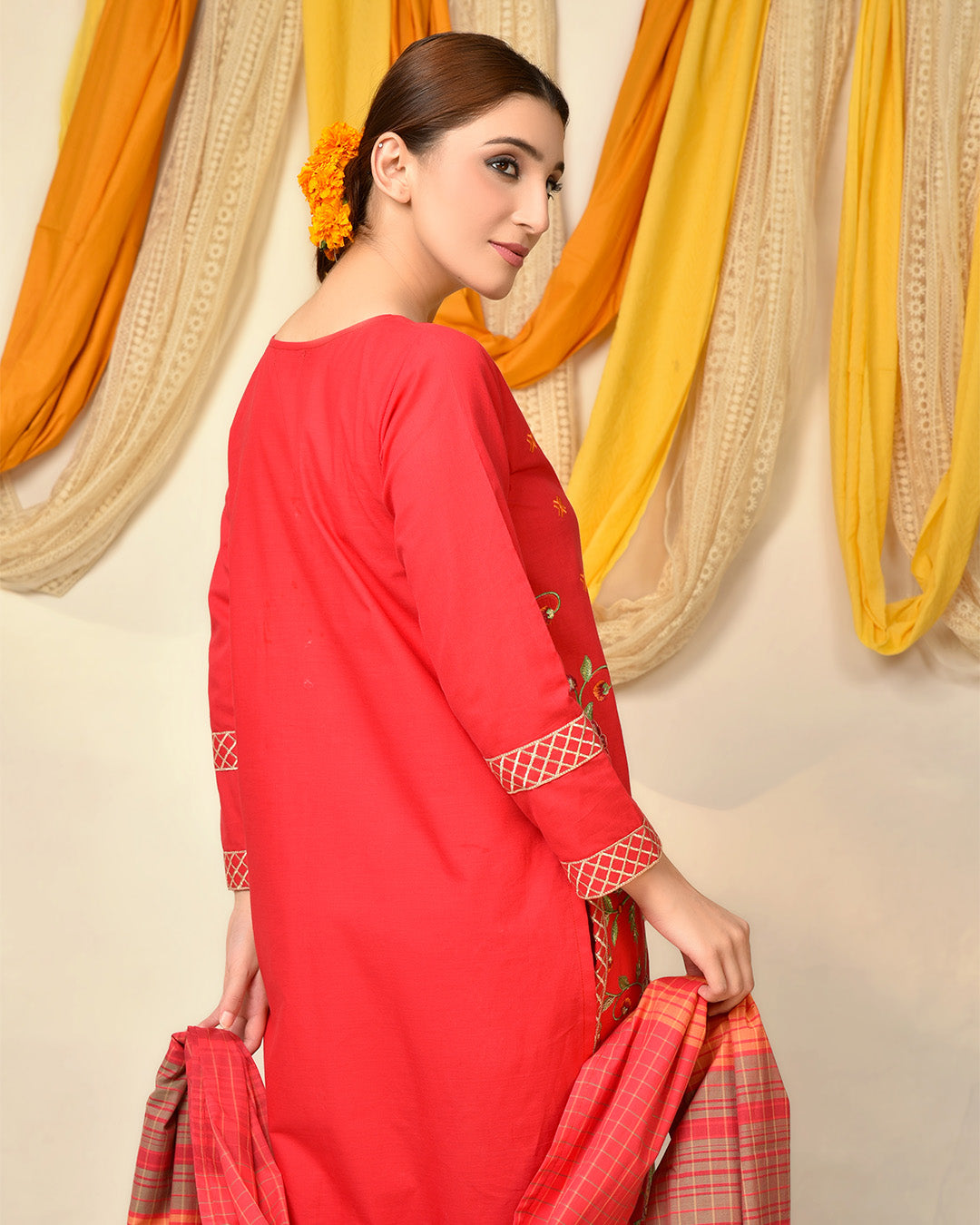 RED FLORAL 3PC SUIT