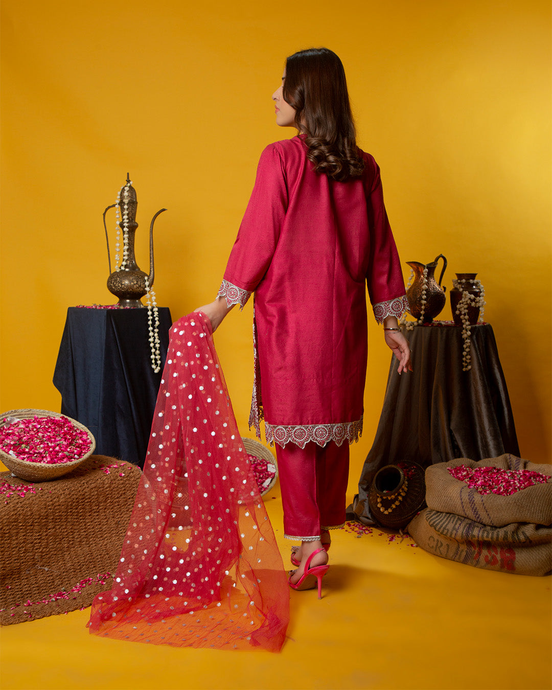 MAGENTA PINK FULL EMB 3PC