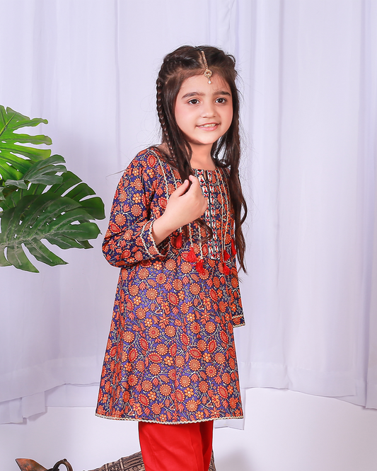 FLORAL PRINTED DORI TASSLE 2PC