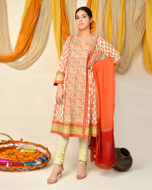 BLOCK PRINT ANGRAKHA 3PC