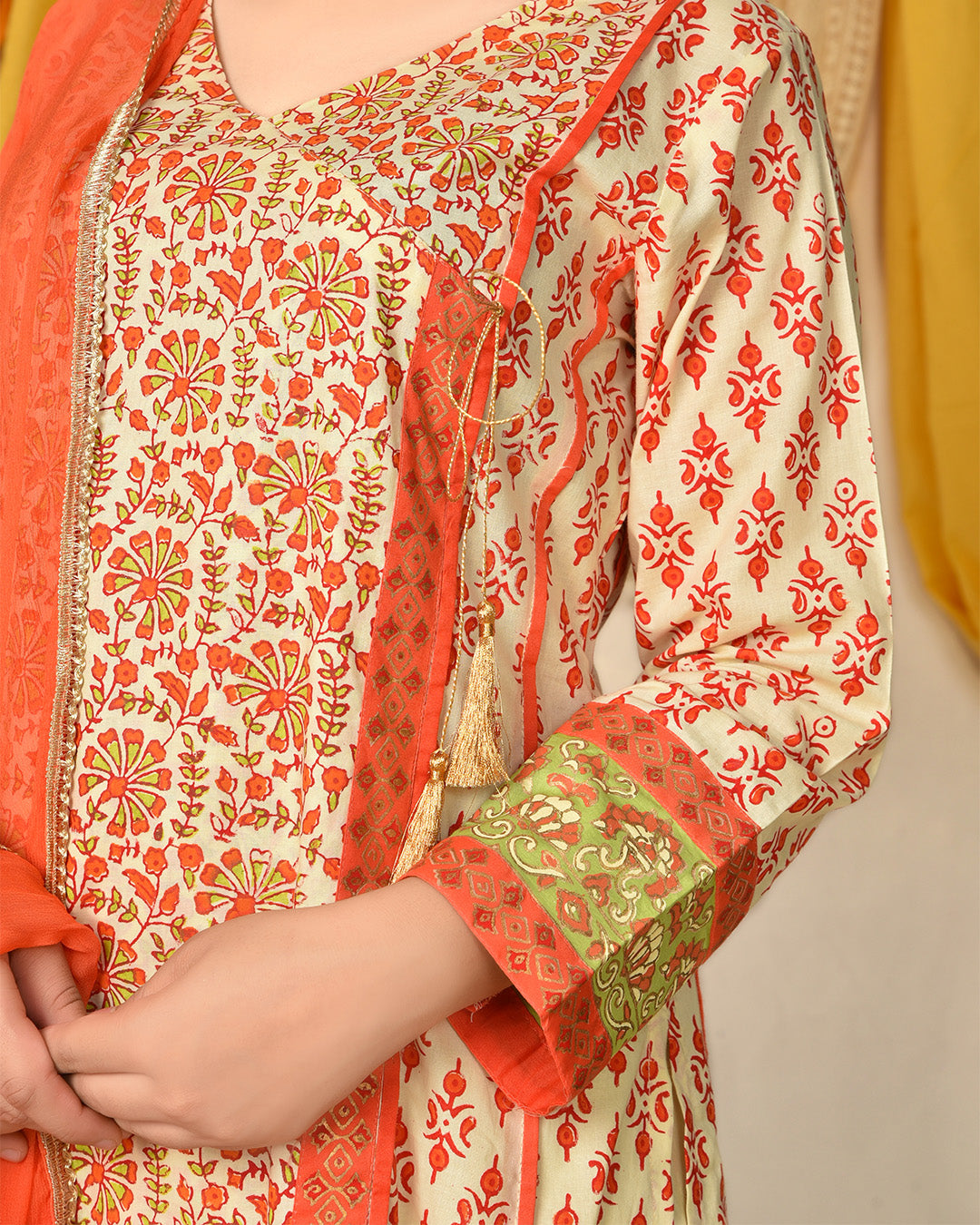 BLOCK PRINT ANGRAKHA 3PC