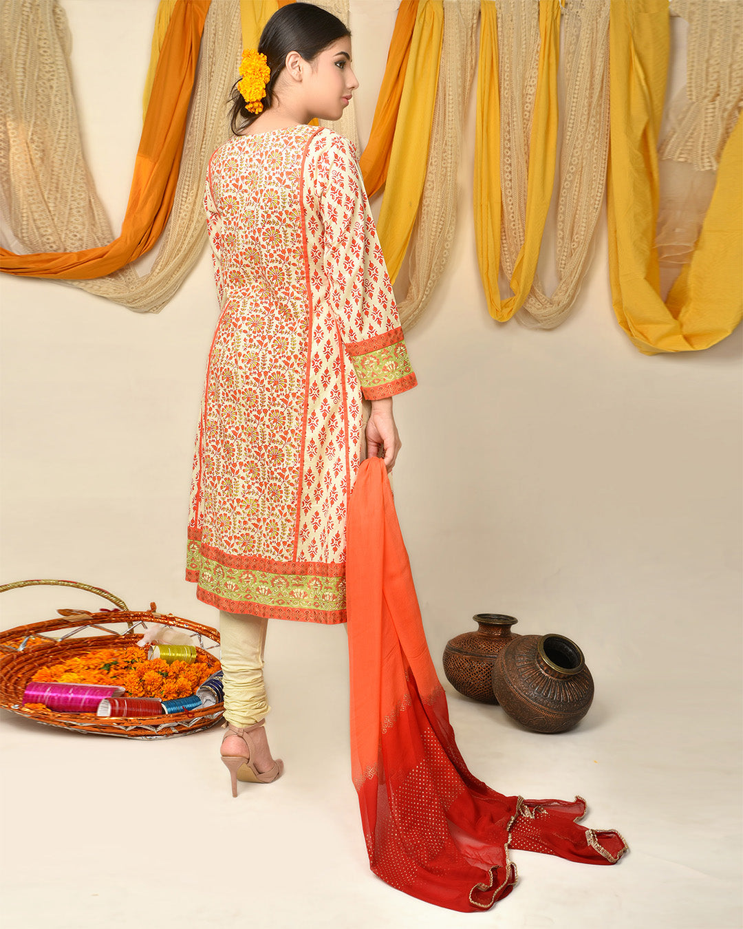 BLOCK PRINT ANGRAKHA 3PC