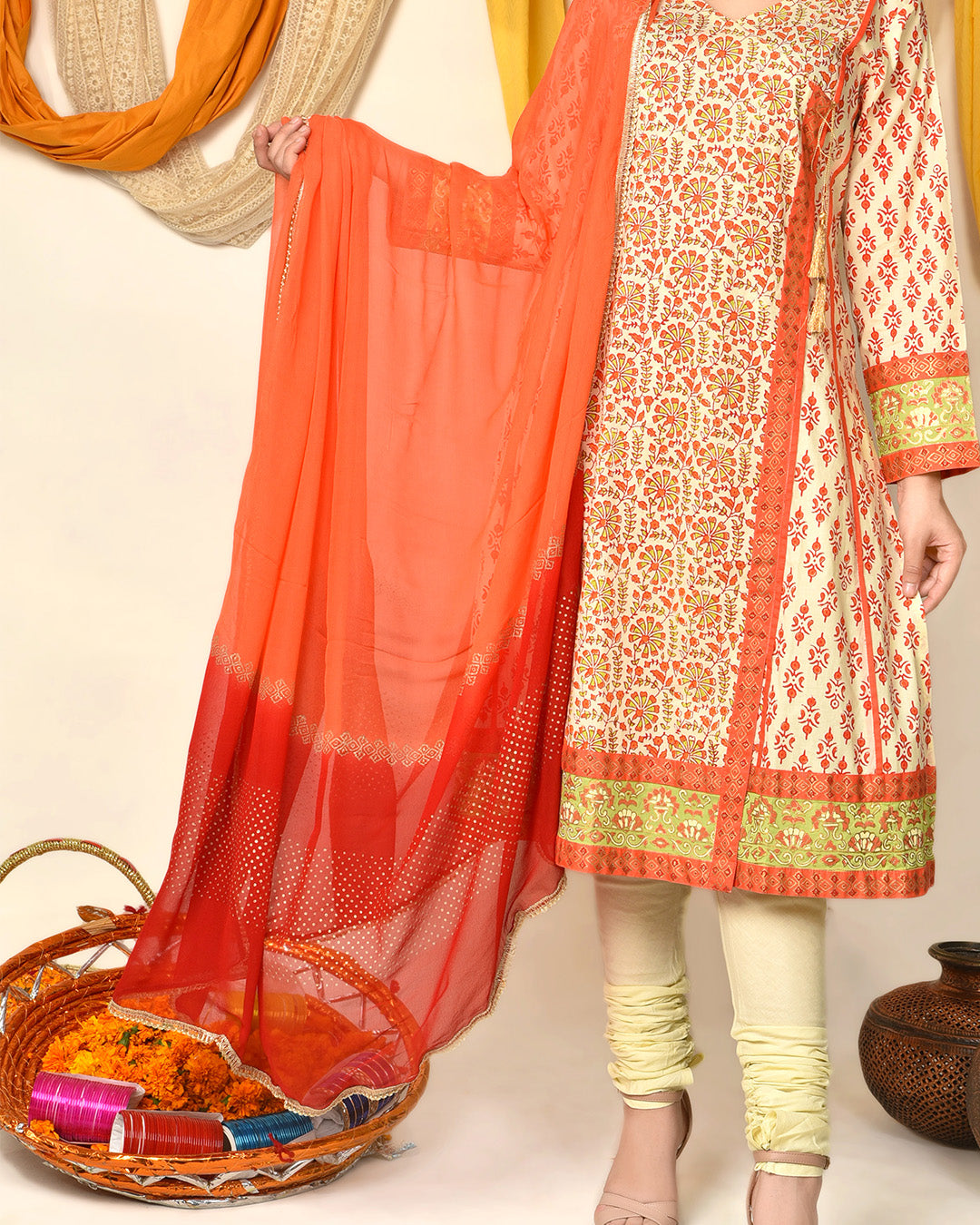 BLOCK PRINT ANGRAKHA 3PC