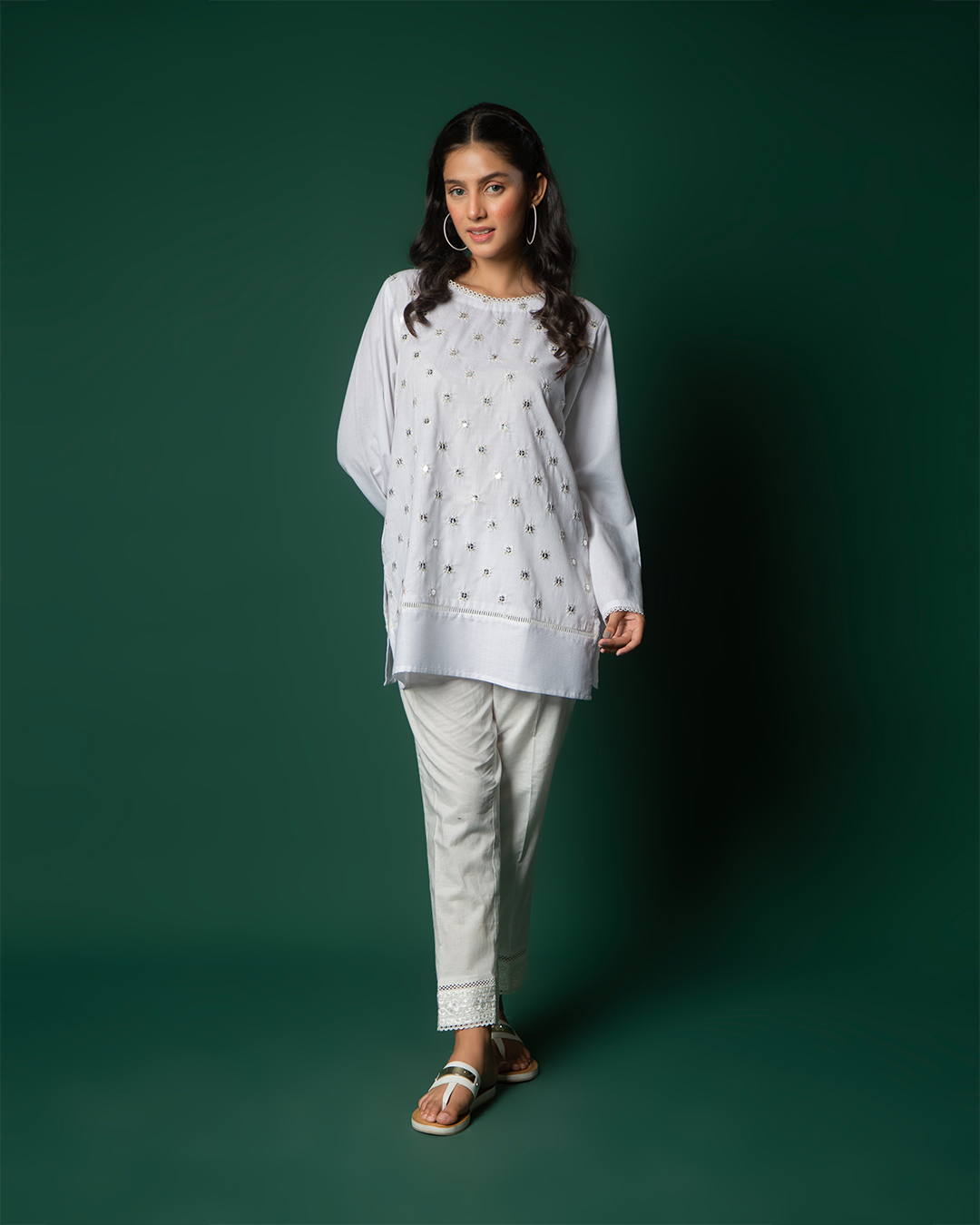 WHITE SEQUINS TUNIC