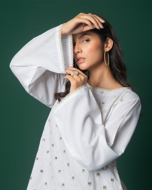 WHITE SEQUINS TUNIC