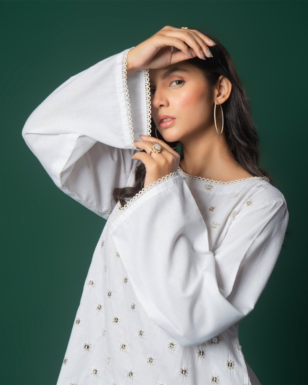WHITE SEQUINS TUNIC