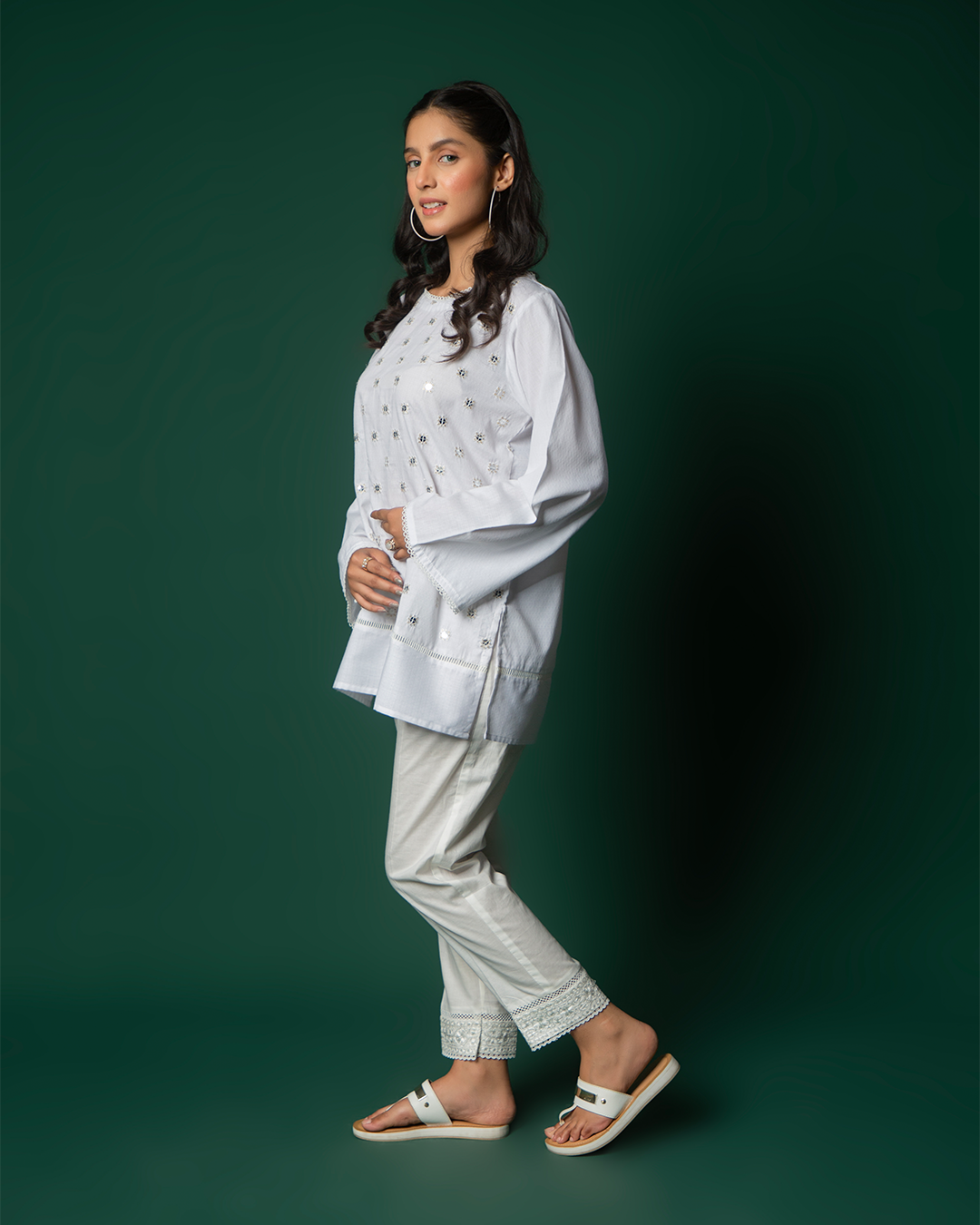 WHITE SEQUINS TUNIC