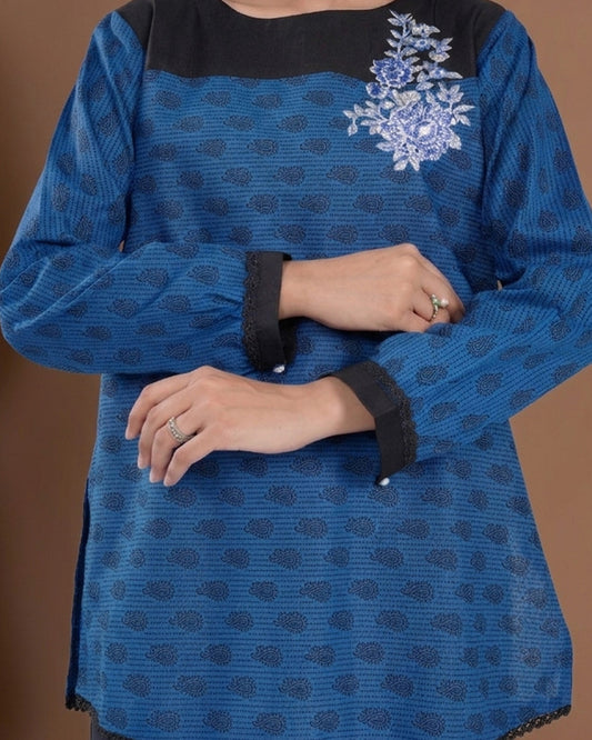 ROYAL SEGMENTED PRINT FLORAL TOP