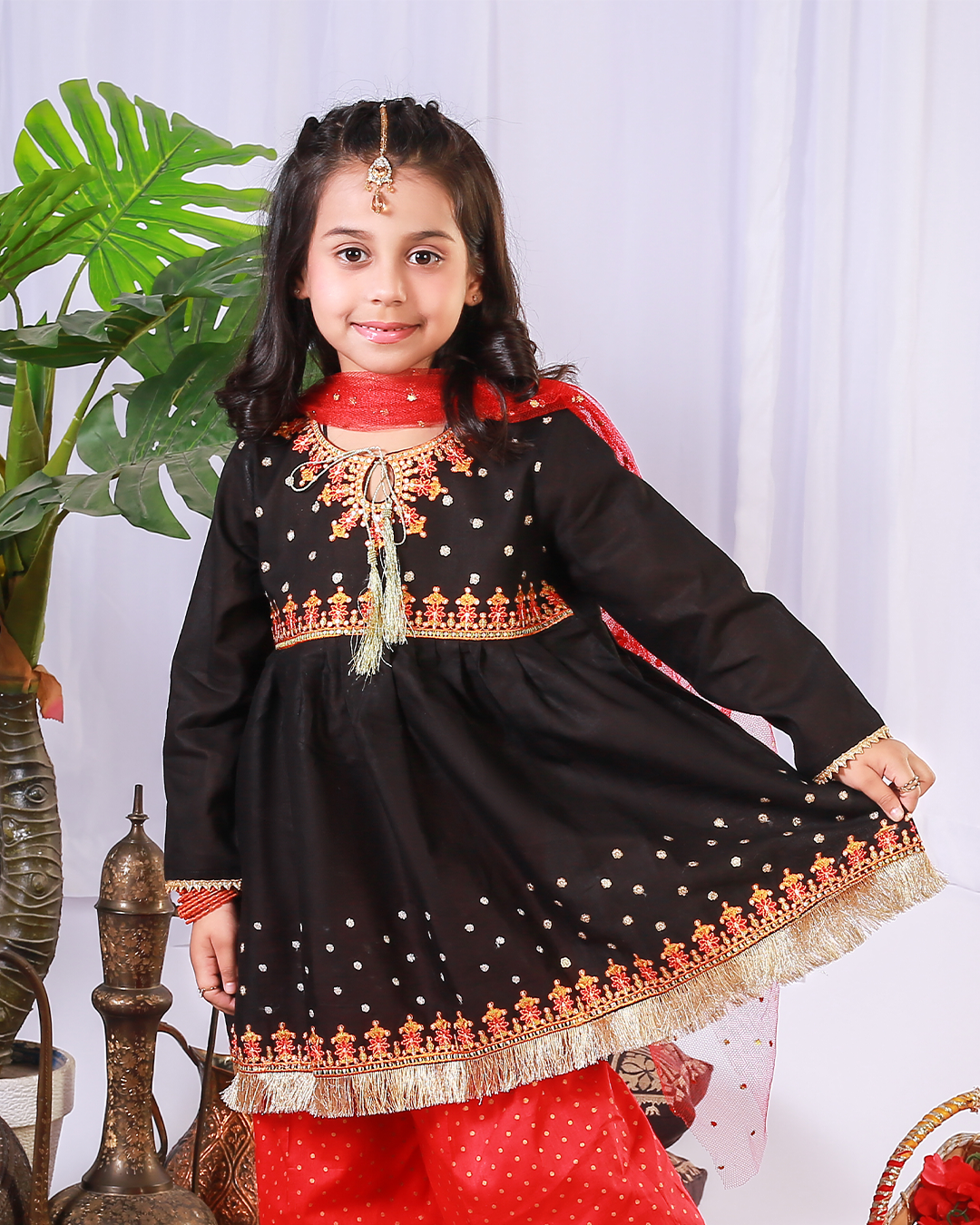 BLACK SEQUINS PEPLUM CULLOTE SET