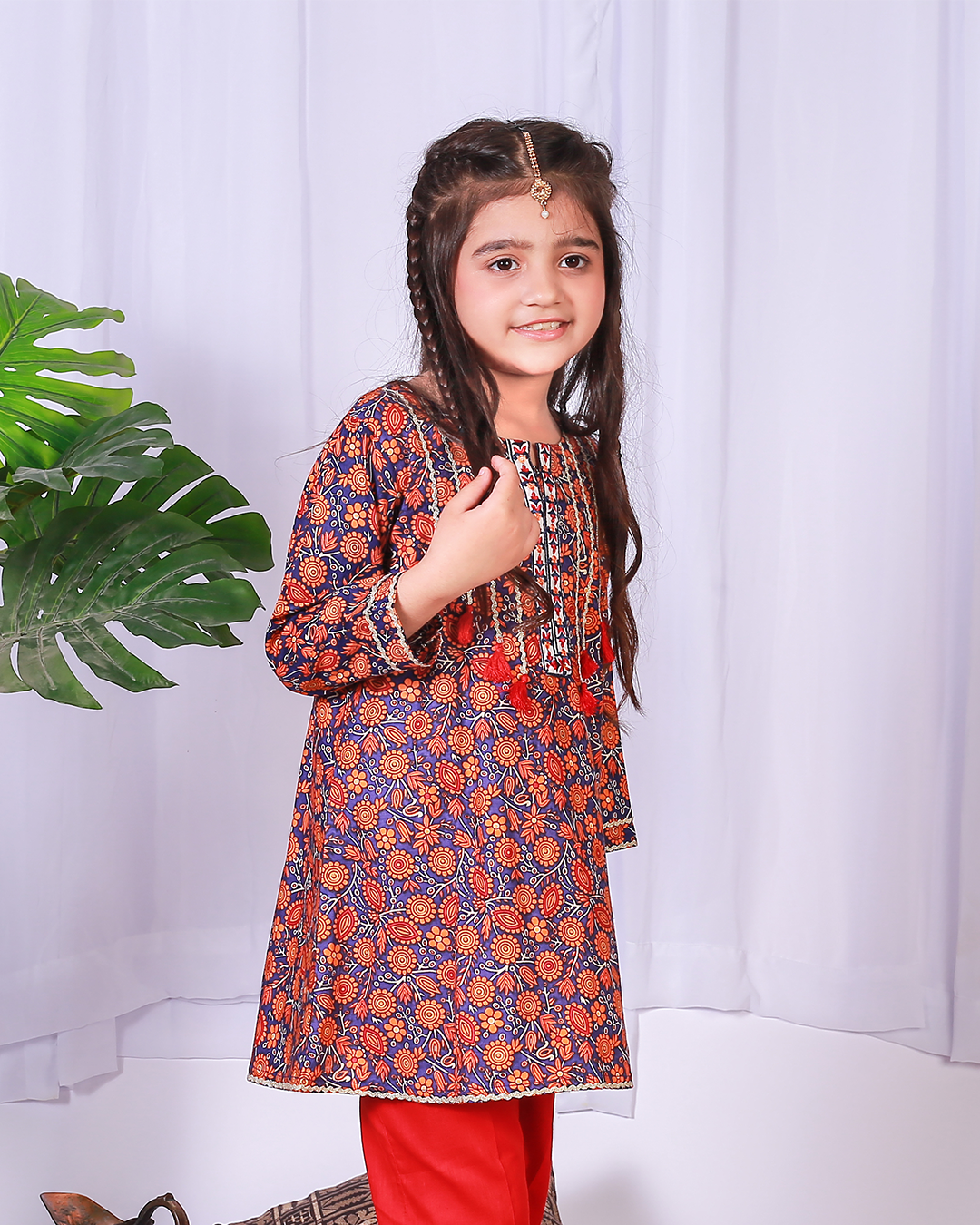FLORAL PRINTED DORI TASSLE 2PC