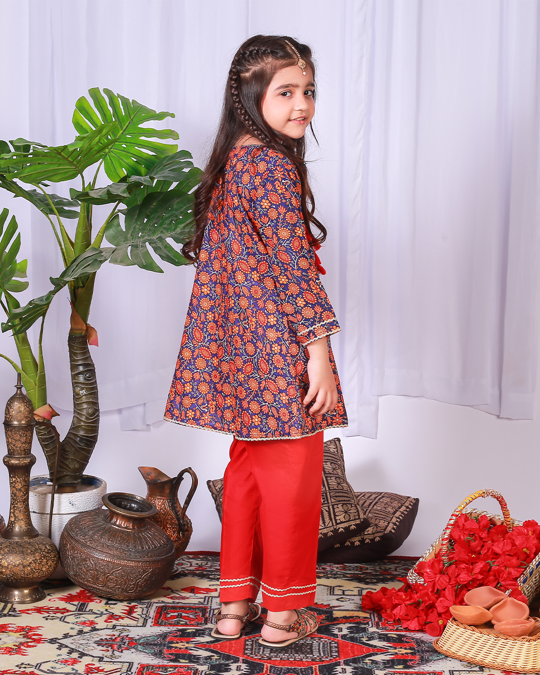 FLORAL PRINTED DORI TASSLE 2PC