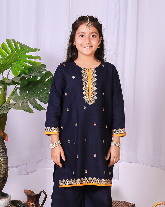 BLUE CLASSIC EMB CULLOTE SET
