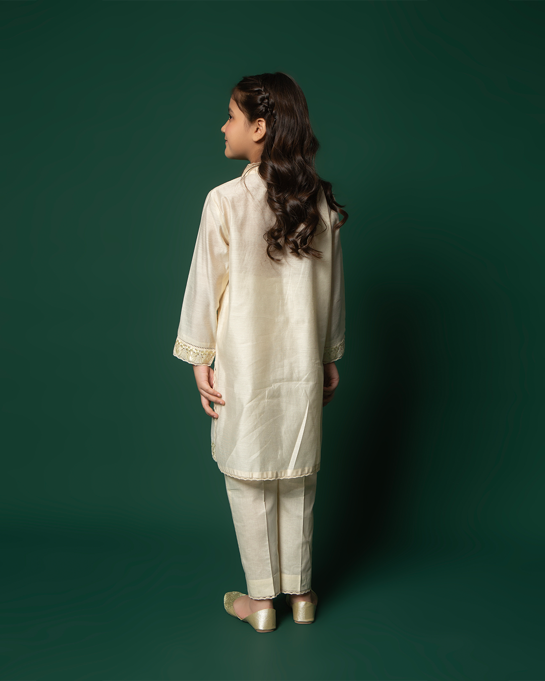 CRÈME MONOCHROMATIC COTTON NET EMB 2PC