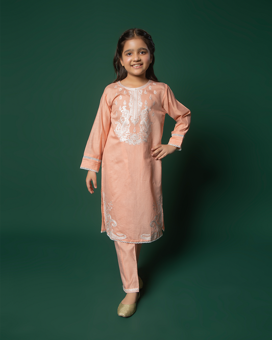 TEA ROSE WHITE EMB COTTON NET 2PC