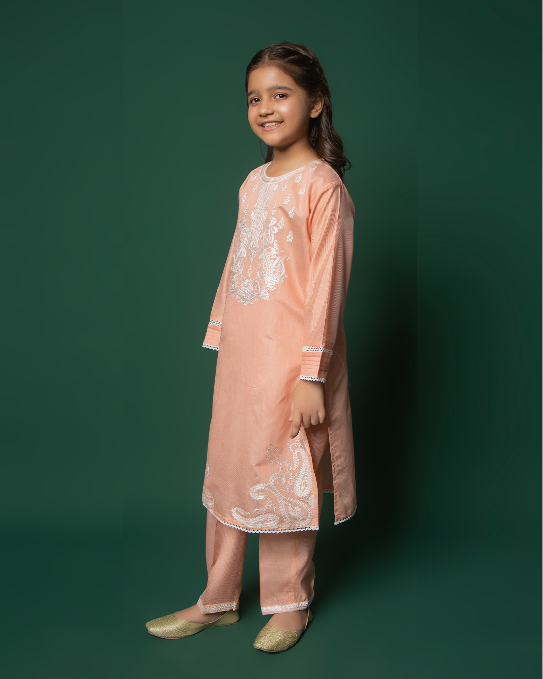TEA ROSE WHITE EMB COTTON NET 2PC