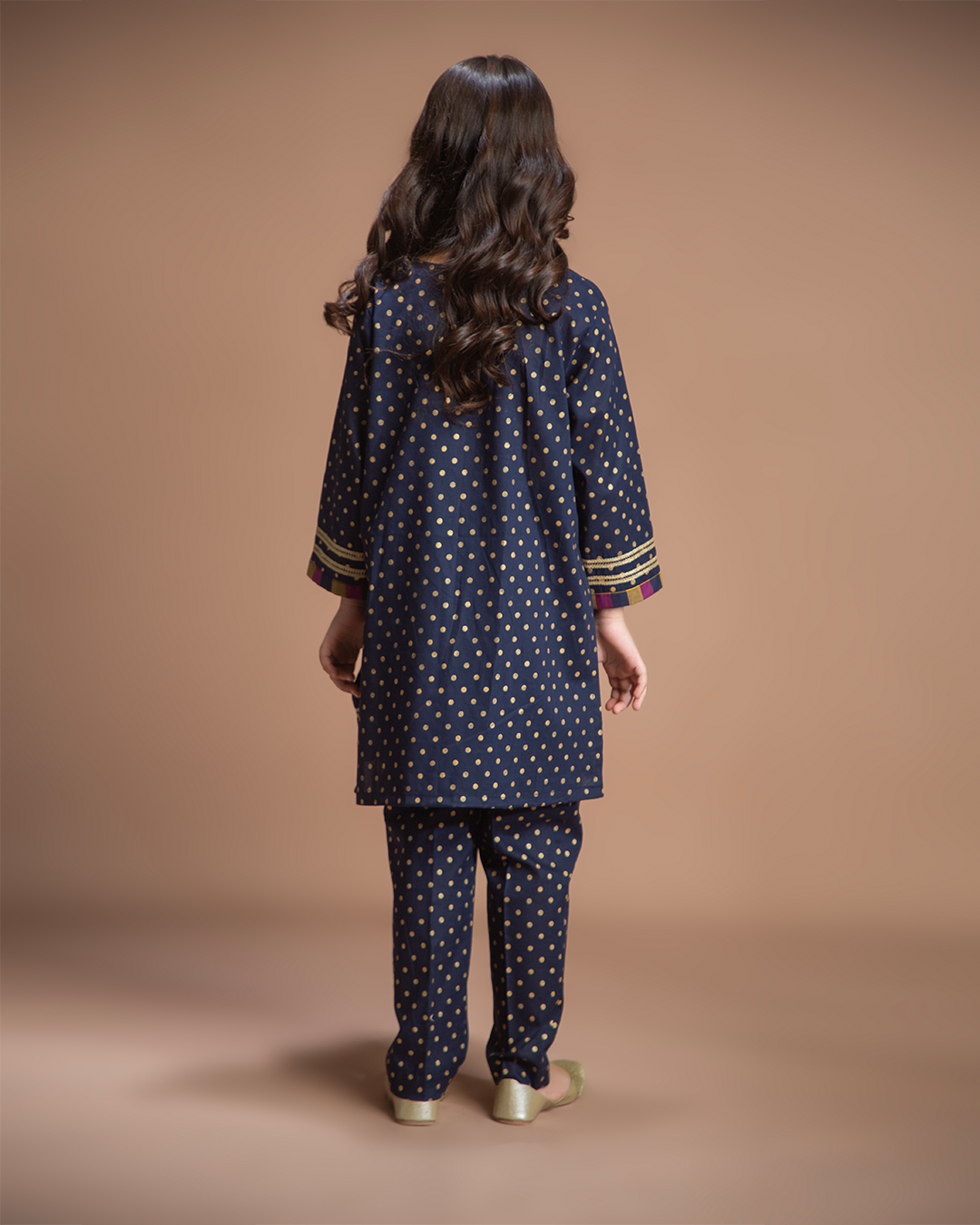 NAVY POLKA FLORAL BAIL TROUSER SET
